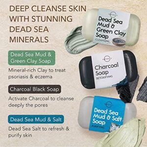 O Naturals 6 PCS Black Soap - Women & Men's Bar Soap, Men's Soap Bar, African Black Soap w/Moisturizing Shea Butter, Charcoal Soap Helps Acne Prone Skin, Organic & Natural Soap for Men & Women, 4oz