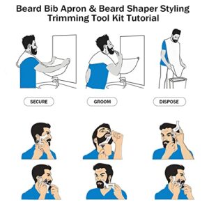 Fathers Day Dad Gifts for Men Beard Bib Apron Beard Shaper Styling Trimming Tool Kit Men's Non-Stick Hair Shaving Beard Hair Catcher Birthday Stocking Stuffers Gifts for Dad Husband Grandpa