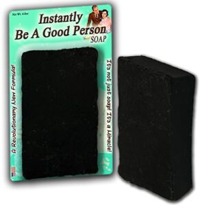 instantly be a good person soap black bath soap pine tar scent funny vintage gags for women men novelty soaps unisex secret santa white elephant stocking stuffers for men pine tar soap