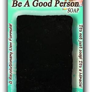 Instantly Be A Good Person Soap Black Bath Soap Pine Tar Scent Funny Vintage Gags for Women Men Novelty Soaps Unisex Secret Santa White Elephant Stocking Stuffers for Men Pine Tar Soap