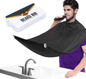 beard apron catcher – valentine’s day gift for man beard trimming bib non-stick beard catcher grooming cape with 3 suction cups