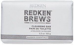 redken brews cleanse bar for men, soap for face and body, 5 oz, stocking stuffer