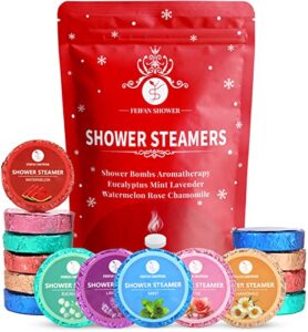 shower steamers aromatherapy for women or men, 18-pack shower bombs easter gift set, organic with eucalyptus chamomile lavender mint watermelon rose essential oil, birthday mothers day gifts for her