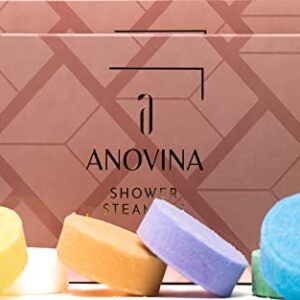 Anovina 12 XL Shower Steamers - Made in USA - Shower Steamers Aromatherapy with Essential Oils, Stocking Stuffers Christmas Gifts for Men and Women, Shower Bombs Aromatherapy Spa Gifts Shower Tablets