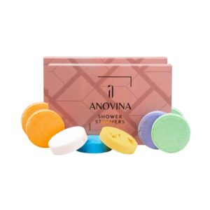 Anovina 12 XL Shower Steamers - Made in USA - Shower Steamers Aromatherapy with Essential Oils, Stocking Stuffers Christmas Gifts for Men and Women, Shower Bombs Aromatherapy Spa Gifts Shower Tablets