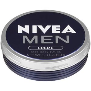 nivea men creme – multipurpose cream for men – face, hand and body lotion – 5.3 oz. tin