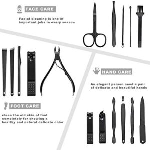 16 Pieces Manicure Set with PU Leather Case, Personal Care Tool, Gifts for Men/Women, Anniversary, Christmas, Birthday, Married Couples Anniversary, Stocking Stuffers