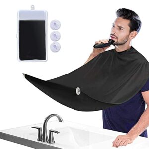 beard bib beard apron, beard catcher stocking stuffers shaving and trimming, non-stick grooming cloth with 2 suction cups, best christmas gifts for men