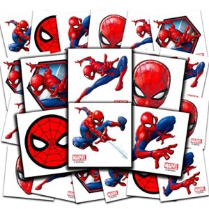 marvel spider-man tattoos party favors bundle ~ 70+ pre-cut individual 2″ x 2″ spiderman temporary tattoos for kids boys girls (spiderman party supplies made in usa)