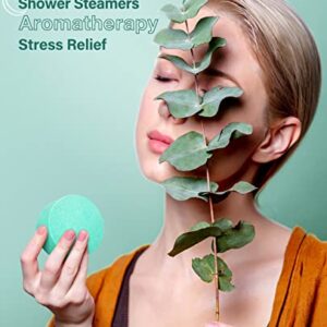 POPCHOSE Shower Steamers Aromatherapy - 15 Pack Eucalyptus Mint Shower Tablets Stress Relaxation Self-Care Shower Bombs with Essential Oils, Quick Relief Nasal Congestion Gifts for Women & Men