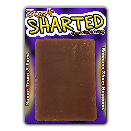 Just Sharted Chocolate Soap Novelty Bath Bar Soap Funny Unisex Spa for Women Men Chocolate Gags for Friends Family Secret Santa White Elephant Stocking Stuffers Teens Adults Fart Joke Gag