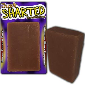 Just Sharted Chocolate Soap Novelty Bath Bar Soap Funny Unisex Spa for Women Men Chocolate Gags for Friends Family Secret Santa White Elephant Stocking Stuffers Teens Adults Fart Joke Gag