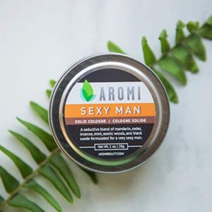 Aromi Solid Cologne | Best Men's Fragrance, Affordable Cologne for Travel, Small Men's Gift, Stocking Stuffer, Manly Gift Idea, Mint, Mandarin, Woods, 1 oz, (Sexy Man)