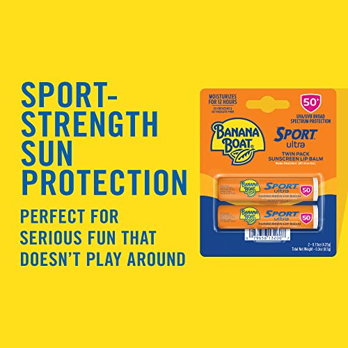 Banana Boat Sport Ultra Lip Balm Sunscreen, Broad Spectrum SPF 50.15oz. - Twin Pack