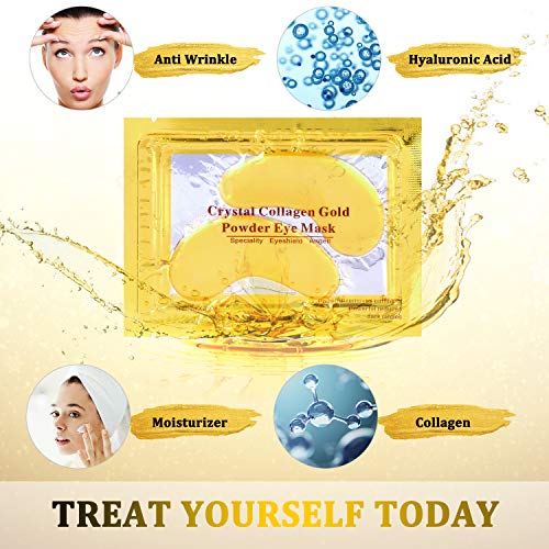 POSTA Gold Eye Mask, 20 Pairs Eye Treatment Mask With Collagen, Under Eye Mask Treatment for Puffy Eyes, Dark Circles Corrector, Used for Eye Bags, Anti Aging Patches Luxury Gift for Women and Men