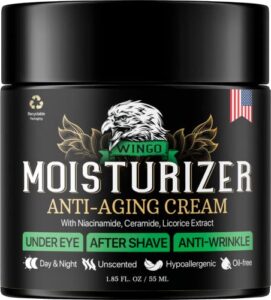 mens face moisturizer cream, mens anti aging face cream, after shave facial lotion – anti-wrinkle firming eye bags treatment for men, vitamin b collagen licorice extract, day & night skin care for men