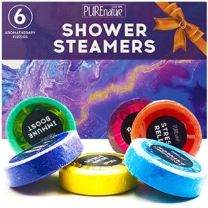 aromatherapy shower steamers – bath bombs for showers – stress relief and relaxation spa gifts for women and mom who has everything – relaxing tablets with eucalyptus, lavender for relaxation
