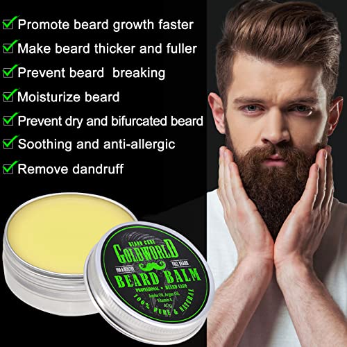 GoldWorld 2 Pack Beard Balm for Beard Grooming,Beard Care,Hair Growth,Unique Chrismast Stocking Stuffers Birthday for Men Him Dad