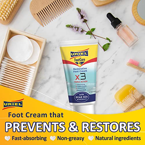 URIEL Foot Cream Stocking Stuffers, Christmas gift, Cream for Dry Cracked Heels Treatment, Dry Feet Treatment Lotion for Women and Men, Soothing and Quick Absorbing Cracked Heel Repair