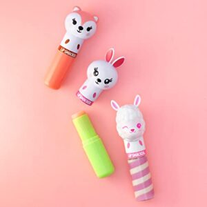 Lip Smacker Lippy Pals Flavored LIp Balm Set Of 3, Unicorn, Panda, Kitten, Foxy Apple, Hoppy Carrot Cake, Strawberry Llama Flavored, Lip Balm For Kids