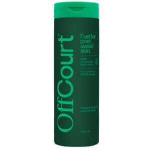 offcourt sulfate-free body wash for men & women – non-drying exfoliator with glycolic & lactic acids leaves skin fresh & smooth with fig leaves and white musk scent, 14 fl. oz (pack of 1)