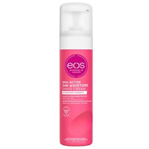 eos shea better shaving cream- pomegranate raspberry, women’s shave cream, skin care, doubles as an in-shower lotion, 24-hour hydration, 7 fl oz