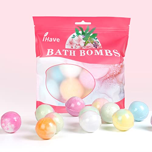 iHave Bath Bombs for Women, 12 Small Bath Bomb Bubble Bath Set Spa Gifts for Women, Natural Handmade Bath Bombs Rich in Essential Oils, Romantic Gifts for Her