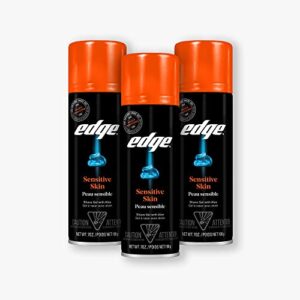 edge shave gel for men, sensitive skin with aloe, 7oz (3 pack) – shaving gel for men that moisturizes, protects and soothes to help reduce skin irritation