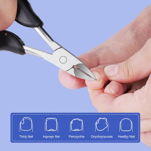 TEAORB Podiatrist Ingrown Toenail Clippers, Toe Nail Clippers for Thick Nail & Ingrown Toenails, Professional Stainless Steel Toenails Trimmer, Sharp Curved Blade, Pedicure Tool for Adults & Seniors