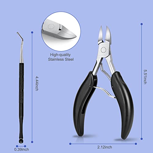 TEAORB Podiatrist Ingrown Toenail Clippers, Toe Nail Clippers for Thick Nail & Ingrown Toenails, Professional Stainless Steel Toenails Trimmer, Sharp Curved Blade, Pedicure Tool for Adults & Seniors