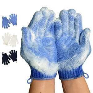 Exfoliating Gloves - Body Scrub for Smooth and Soft Skin - Body Exfoliator for Ingrown Hair Dead Skin Remover and Itchy and Flaky Skin - Scrubber Shower Accessories 1 Pair Glove Mens Stocking Stuffer