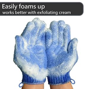 Exfoliating Gloves - Body Scrub for Smooth and Soft Skin - Body Exfoliator for Ingrown Hair Dead Skin Remover and Itchy and Flaky Skin - Scrubber Shower Accessories 1 Pair Glove Mens Stocking Stuffer