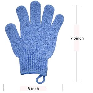 Exfoliating Gloves - Body Scrub for Smooth and Soft Skin - Body Exfoliator for Ingrown Hair Dead Skin Remover and Itchy and Flaky Skin - Scrubber Shower Accessories 1 Pair Glove Mens Stocking Stuffer