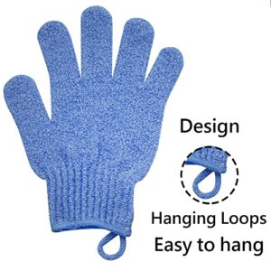 Exfoliating Gloves - Body Scrub for Smooth and Soft Skin - Body Exfoliator for Ingrown Hair Dead Skin Remover and Itchy and Flaky Skin - Scrubber Shower Accessories 1 Pair Glove Mens Stocking Stuffer