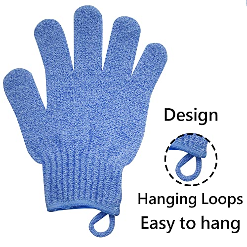 Exfoliating Gloves - Body Scrub for Smooth and Soft Skin - Body Exfoliator for Ingrown Hair Dead Skin Remover and Itchy and Flaky Skin - Scrubber Shower Accessories 1 Pair Glove Mens Stocking Stuffer