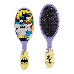wet brush original detangler hair brush – justice league (batman & robin) – comb for women, men and kids – wet or dry – natural, straight, thick and curly hair – pain-free for all hair types