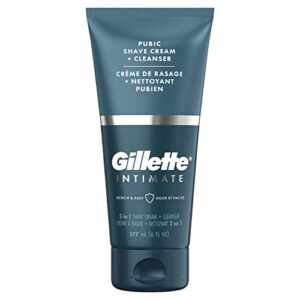 gillette intimate 2-in-1 pubic shave cream and cleanser, 6 oz