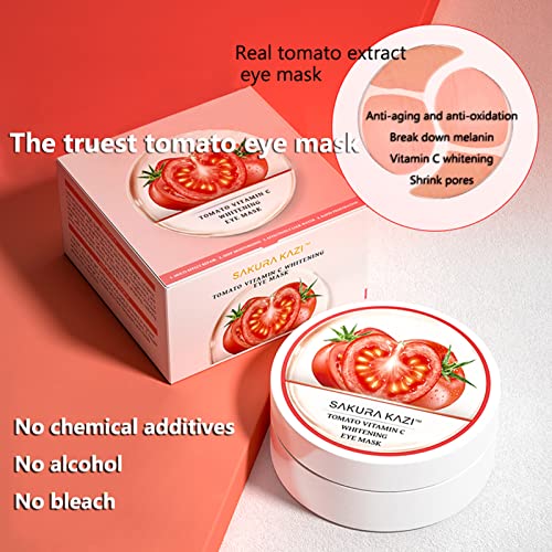 Vnvneye Under Eye Mask, Tomato Vc Gel Eye Mask, Eye Patches for Puffy Eyes,lycopene Dark Circles Under Eye Treatment for Women & Men 30 Pairs Under Eye Gel Pads