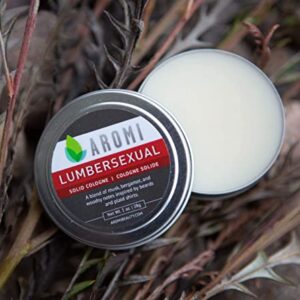 Aromi Lumbersexual Solid Cologne Cashmere Woods Fragrance; Men's Stocking Stuffer, Travel-friendly Cologne; Powdery, Musk, Bergamot, 1 oz