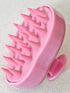 relaxo- shampoo massager brush for all kinds of hairs, shower scalp massager for men & women – helps promote healthy blood flow, relieve stress (pink)