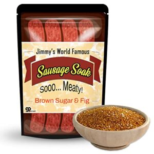 jimmy’s sausage soak bath salts – premium bath soak for men – brown sugar and fig fragrance shower gift for meat lovers, funny stocking stuffers and gift baskets for dad boyfriend husband