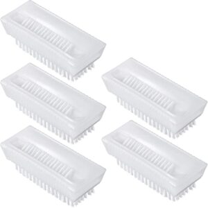 5 Pieces Hand Scrub Brushes for Cleaning Fingernail Brush Stiff for Men Non Disposable Scrub Brush Heavy Duty Plastic Cleaning Brushes for Hands Nail Cleaning (White)