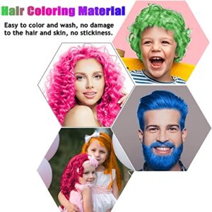 4 Colors Temporary Hair Color for Kids, Green Pink Blue Orange Hair Dye, Instant Hair Color Wax DIY Hairstyle Washable Hair Dye Cream Natural Hair Color for Halloween Party Cosplay Club Women and Men