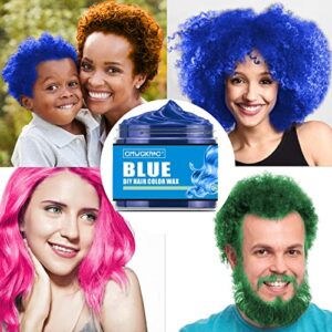 4 Colors Temporary Hair Color for Kids, Green Pink Blue Orange Hair Dye, Instant Hair Color Wax DIY Hairstyle Washable Hair Dye Cream Natural Hair Color for Halloween Party Cosplay Club Women and Men