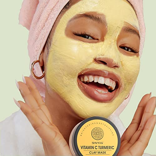 4 Pcs Clay Mask Set, Turmeric Vitamin C Clay Mask , Green Tea Mask, Dead Sea Mud Mask, Rose Clay Mask, Skin Care Face Mask Clay Facial Mask for Deep Cleansing, Moisturizing and Refining Pores (240g in Total)