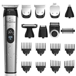 brightup beard trimmer for men – 22 piece beard grooming kit with hair trimmer, hair clippers, electric razor – ipx7 waterproof shavers for mustache, face, nose, ear, body – ideal mens gifts, yh-7282