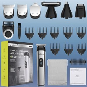 Brightup Beard Trimmer for Men - 22 Piece Beard Grooming Kit with Hair Trimmer, Hair Clippers, Electric Razor - IPX7 Waterproof Shavers for Mustache, Face, Nose, Ear, Body - Ideal Mens Gifts, YH-7282