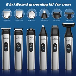 Brightup Beard Trimmer for Men - 22 Piece Beard Grooming Kit with Hair Trimmer, Hair Clippers, Electric Razor - IPX7 Waterproof Shavers for Mustache, Face, Nose, Ear, Body - Ideal Mens Gifts, YH-7282