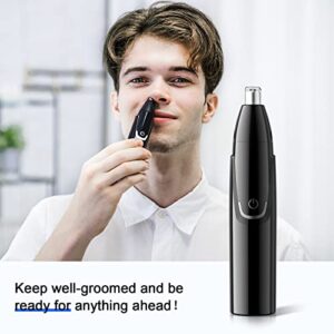 ZORAMI Rechargeable Ear and Nose Hair Trimmer - 2022 Professional Painless Eyebrow & Facial Hair Trimmer for Men Women, Powerful Motor and Dual-Edge Blades for Smoother Cutting Black