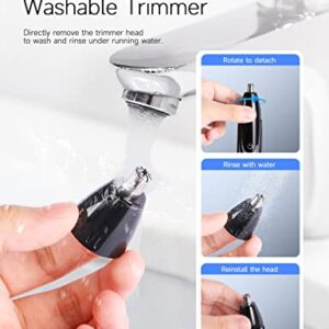 ZORAMI Rechargeable Ear and Nose Hair Trimmer - 2022 Professional Painless Eyebrow & Facial Hair Trimmer for Men Women, Powerful Motor and Dual-Edge Blades for Smoother Cutting Black